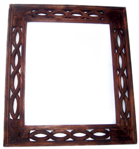Bali mirror frame with Bali carving